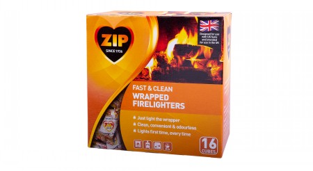 Zip 16 Fast & Clean Wrapped Firelighters